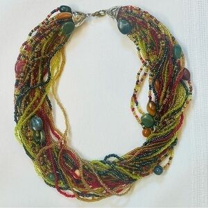 Necklace Earrings Bundle 15 pcs BOHO Colorful‎ Beads Pierced Earrings EUC